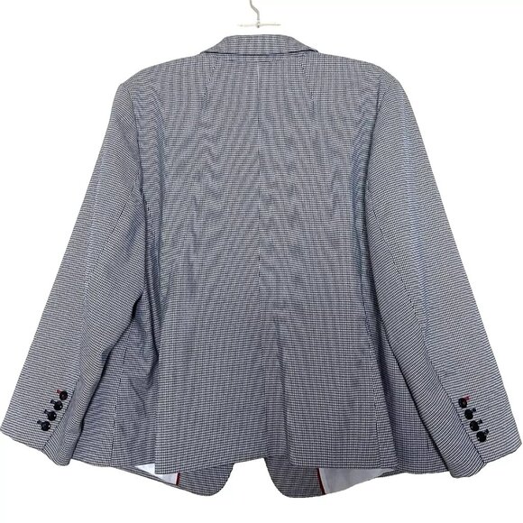 Talbots Square Houndstooth One Button Jacket Blazer 22W Office Tailored Stretch - Picture 3 of 16